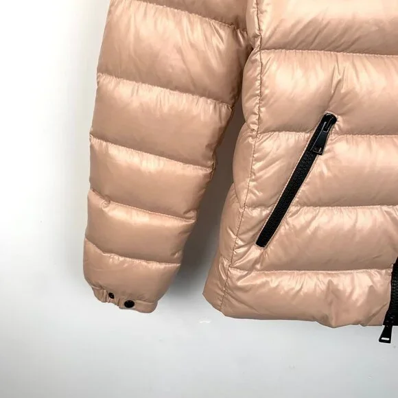 Moncler Bady Nude Hooded Quilted Down Jacket With Logo Patch & Zippered Pockets